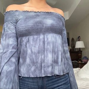 American eagle off the shoulder top with flare